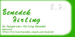 benedek hirling business card